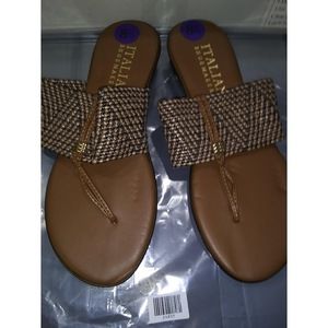 Lite Wght Elastic Stretch Thong Sandals By ITALIAN ShoeMaker